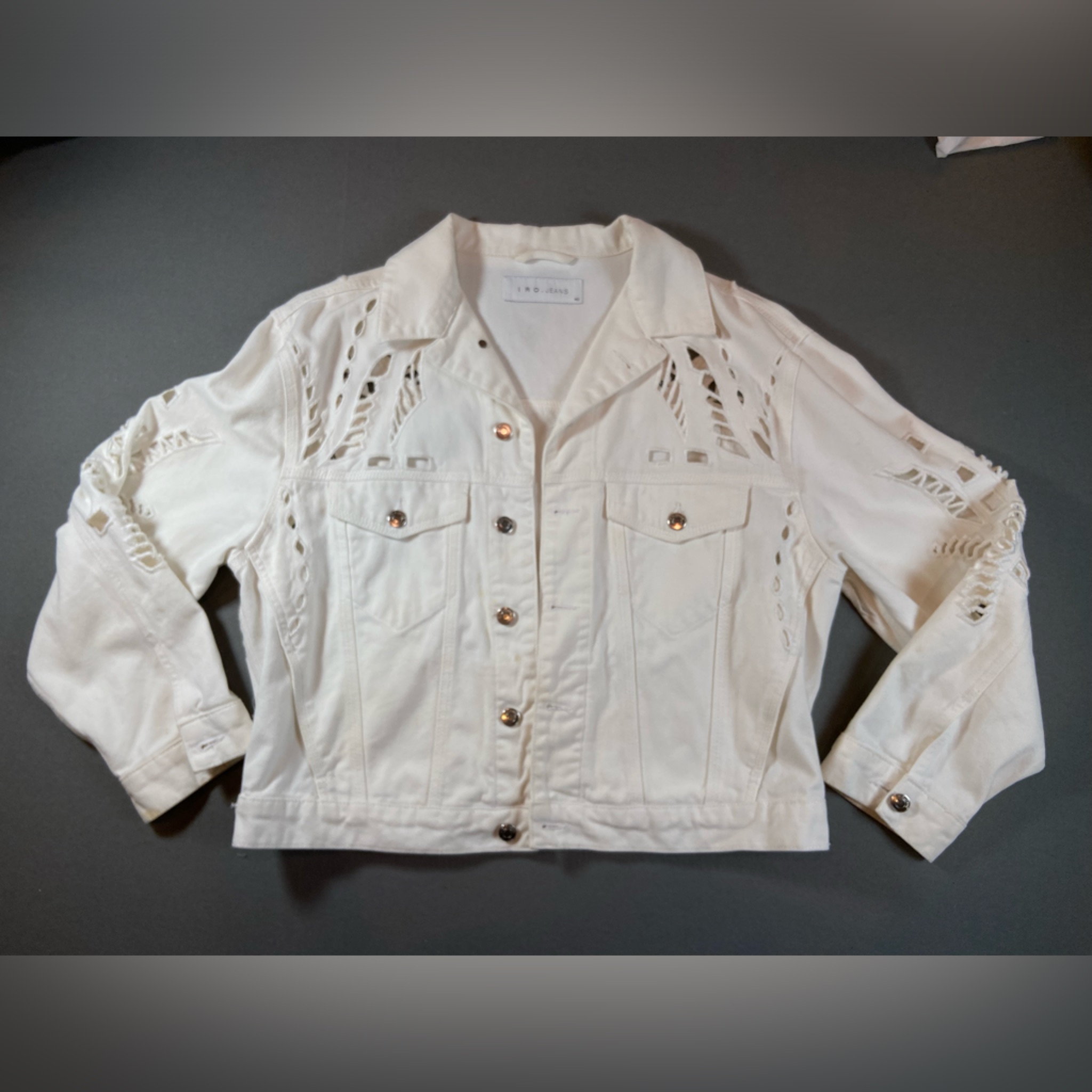 Iro Jean Jacket White Size Fr 40 Fits Like Us Size 8